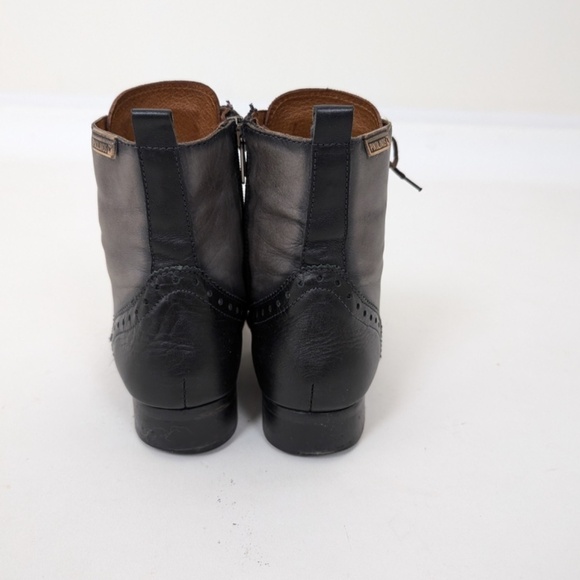 Pikolinos Leather Lace Up Boots Ankle Booties Panelled Oxford Colorblock Grey - Picture 7 of 11